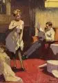 Fritz Rumpf, Das Strumpfband. Wohl um 1900, Gouache über Kreidezeichnung