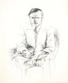 Paul Wilhelm, Bildnis des Malers Hermann Teuber, 1932, Kreidelithografie auf Bütten