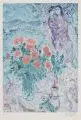 Marc Chagall, Fleurs d´Amour, Farblithografie auf "ARCHES"-Bütten, nach einem Aquarell des Künstlers