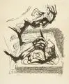 Otto Dix, Selbstbildnis beim Lithographieren, 1964, Lithografie auf "BFK-Rives"-Bütten