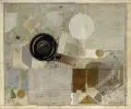 Anton Paul Kammerer, Dunkles und helles Gestirn, 1995, Collage, Aquarell und Farbkreiden auf "Hahnemühle"-Büttenkarton