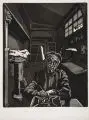 Hans Körnig, Der Eremit, Aquatintaradierung / Lithografie auf Bütten