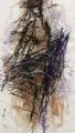 Gerda Lepke, Figur mit Violett, 1995, Pinselzeichnung in Tusche und Aquarell auf feinem Japan