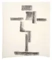 Friedrich Press, INRI, 1980, Kohlestiftzeichnung auf transparentem Papier