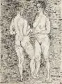Wilhelm Rudolph, Zwei stehende weibliche Akte. 1960er Jahre