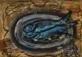 Ilske Schwimmer, Blaue Fische, Wohl 1950, Aquarell und Kreide
