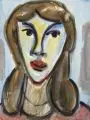 Heinz Tetzner, Mädchenkopf en face. Wohl 1980er Jahre, Aquarell über Grafit