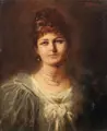 Theodor Recknagl, Bildnis einer Dame mit Perlenschmuck. Frühes 20. Jh, Öl auf Malpappe, verso parkettiert