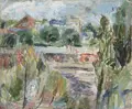 Christa Böhme, Granitzstraße Richtung Garbaty Fabrik Pankow, Wohl 1970, Öl auf Hartfaser