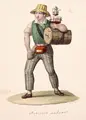 Michela de Vito, 13 folklorisitsche Szenen aus Italien. Wohl um 1830, Aquarelle, partiell eiweißgehöht, auf Papier mit angeschnittenem Wasserzeichen u.Mi. (nicht aufgelöst)