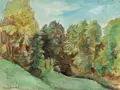 Siegfried Berndt, Schwarzbach, Aquarell, Deckfarben und Sepiatusche auf "PM FABRIANO"-Bütten