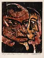 Hans Orlowski, Zwei Köpfe, 1920, Farbholzschnitt auf dünnem Bütten