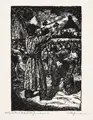 Karl Thylmann, Der Zauberer, Holzschnitte auf hauchdünnem, bräunlichen Papier