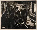 Jacob Steinhardt, Unterhaltung, 1923, Holzschnitt auf bräunlichem Papier