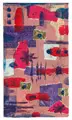Albert Wigand, Violette Blumen und rote Streifen auf Rosa, 1968, Collage (verschiedene Papiere, Goldfolie, Bleistift, Kugelschreiber, Aquarell- und Deckfarben) auf rosafarbenem Karton