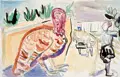 Charles Crodel, Algier mit Puter, Aquarell über Blei auf Maschinenbütten