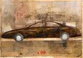Anton Paul Kammerer, Car No. 10, 1995, Mischtechnik auf kräftigem Karton U.li. signiert und datiert "A.P