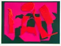 Jean Kirsten, Relief, 1995, Farbserigrafie auf wolkigem Papier