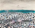 Herbert Kitzel, Tier am Meer, Altea, 1967, Aquarell über Grafit