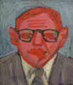 Lutz Fleischer, Holger Sch. (41), 1986, Öl auf grober Leinwand