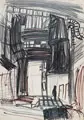 Fabrikhalle / In der Gießerei / Fließband / Maschine. Wohl 1980er Jahre by Lutz Fleischer, Faserstiftzeichnungen und Grafitzeichnungen, offered Mar 2024
