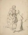 Johann Friedrich Overbeck, (nach), Lasset die Kinder zu mir kommen, Nach 1835, Bleistiftzeichnung auf festem Velin