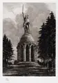 Hugo Ulbrich, Das Hermannsdenkmal, 1909, Radierung auf China, auf Kupferdruckkarton aufgewalzt