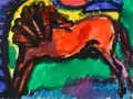 Fritz Keller, Pferd in der Landschaft