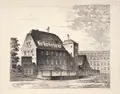 Otto Reinhardt, Dresden – Käufferstraße [?] – Frauen-Kloster, Kohlestiftzeichnungen und Bleistiftzeichnung auf verschiedenen Papieren