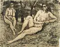 Wilhelm Rudolph, Sitzende Akte vor Obstbäumen