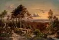 Blick vom Wolfshügel auf Dresden im Abendlicht by Johann Anton Castell, 1860, Öl auf Papier, auf Malpappe kaschiert, offered Nov 2023