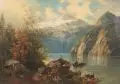 August Lang, Am Königsee, 1883, Öl auf Leinwand