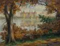 Karl Hübschmann, Herbsttag Moritzburg, Wohl 1940, Öl auf Sperrholz