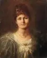 Theodor Recknagl, Bildnis einer Dame mit Perlenschmuck. Frühes 20. Jh, Öl auf Malpappe, verso parkettiert