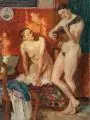 Fritz Stotz, Mädchen mit Laute, 1916, Öl auf Leinwand