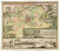 Johann Baptist Homann, Accurater Prospect und Grundriss der Gegend der Kayserl. Freyen Reichs-Stadt Weissemburg am Nordgau, Um 1720, Kupferstich, altkoloriert, auf Bütten