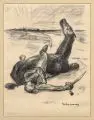 Max Liebermann, Gestürzter Reiter, 1914, Lithografie auf Japan