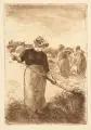 Camille Pissarro, Faneuses, 1890, Radierung in Rotbraun auf Velin