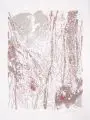 Chu Teh-chun, Ohne Titel (Rosa-Rot-Grau). Späte 1980er / frühe 1990er Jahre, Farblithografie auf leichtem, chamoisfarbenen Büttenkarton