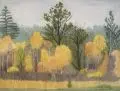 Fritz Tröger, Am Waldrand, 1942, Aquarell über Blei auf Torchon