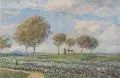 Wilhelm Georg Ritter, Landstraße mit Ebereschen, Um 1890, Öl auf Leinwand