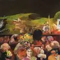 Hannes H. Wagner, Fest, 1986/1987, Mischtechnik auf Hartfaser