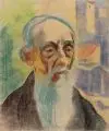 Eric Johansson, Porträt eines Herren / Alter bärtiger Mann, 1919/1920, Aquarell bzw. farbige Pastellkreidezeichnung