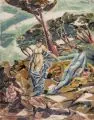 Moritz Melzer, Wiederentdeckung, 1917, Farbmonotypie auf sehr feinem Japan