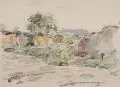 Fritz Ernst Rentsch, Landschaft mit Baum / Flusslandschaft, 1924/1925, Aquarelle auf "MBM"-Bütten bzw. auf der Rückseite eines zweitverwendeten Kartons
