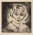 Otto Schulze, Meine Martha, 1918, Radierung auf Bütten, auf einen Untersatz montiert