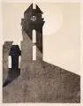 Helmut Gebhardt, Dresden (Mahnmal-Frauenkirche) Variante II, 1982, Farblinolschnitt auf Bütten