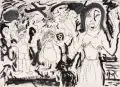 Reinhard Sandner, Tanz, 1980, Gouache