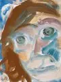 Reinhard Sandner, Mädchenkopf, 1987, Aquarell