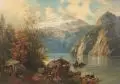 August Lang, Am Königsee, 1883, Öl auf Leinwand